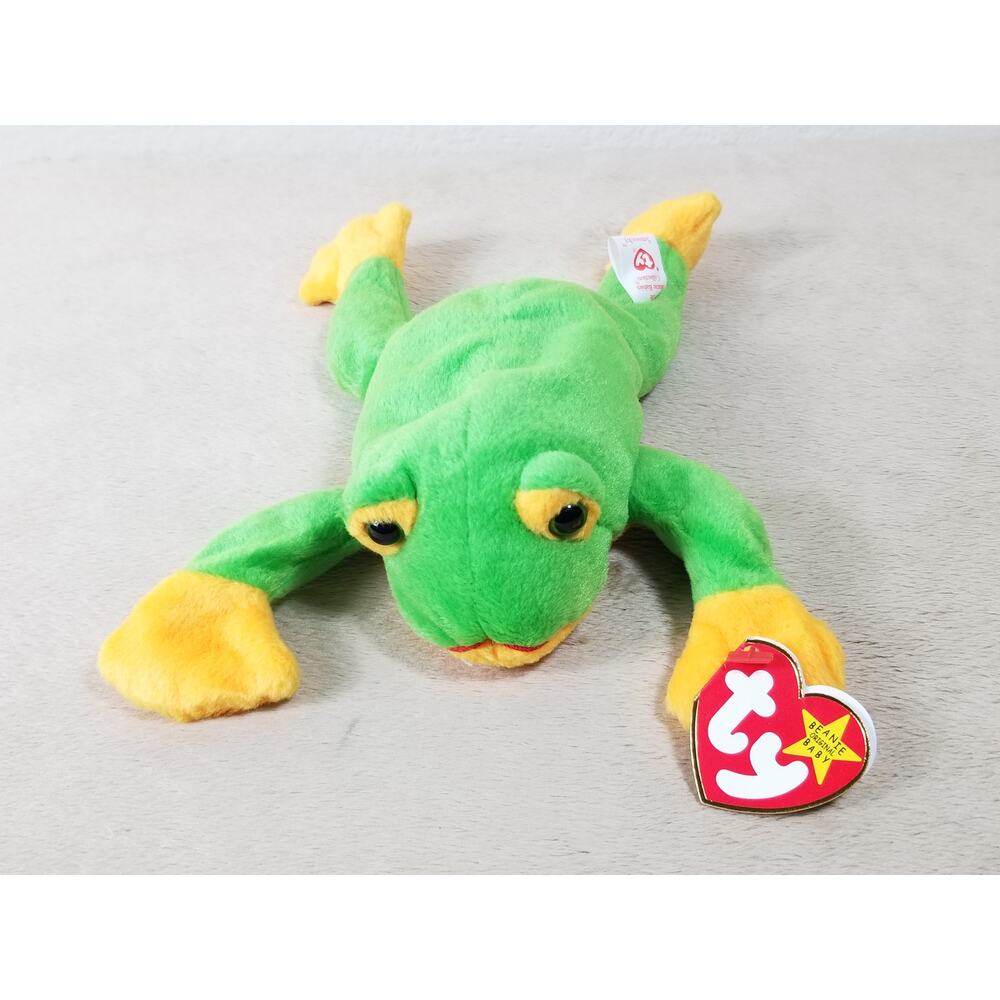 Baby Smoochy The Frog Beanie 9" Green 1997 New w/ Tag Stuffed Animal Vintage